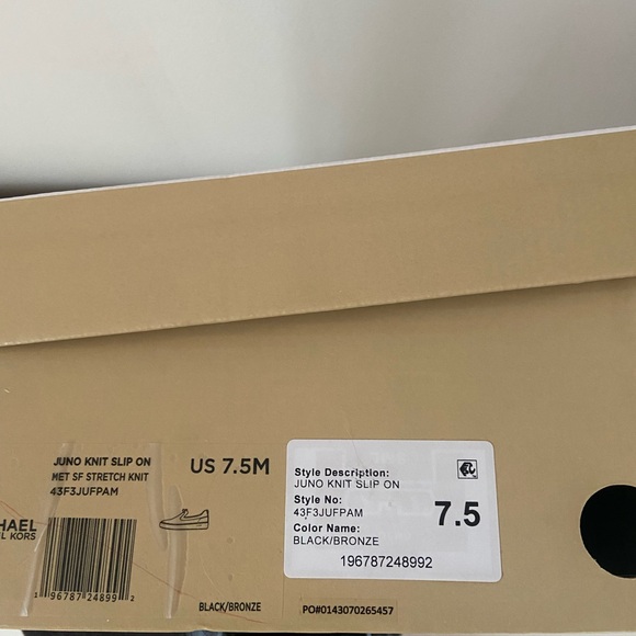 Michael Kors Juno Knit Slip On Sneaker Women's Size 7.5 Stretch Black/Bronze - Picture 5 of 5